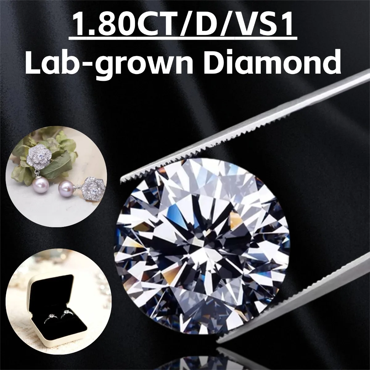 

Искусственный бриллиант 1.80 карата D VS1 круглой огранки, идеальный синтетический алмаз для колец, ожерелий, подвесок, серег, для создания ювелирных изделий своими руками