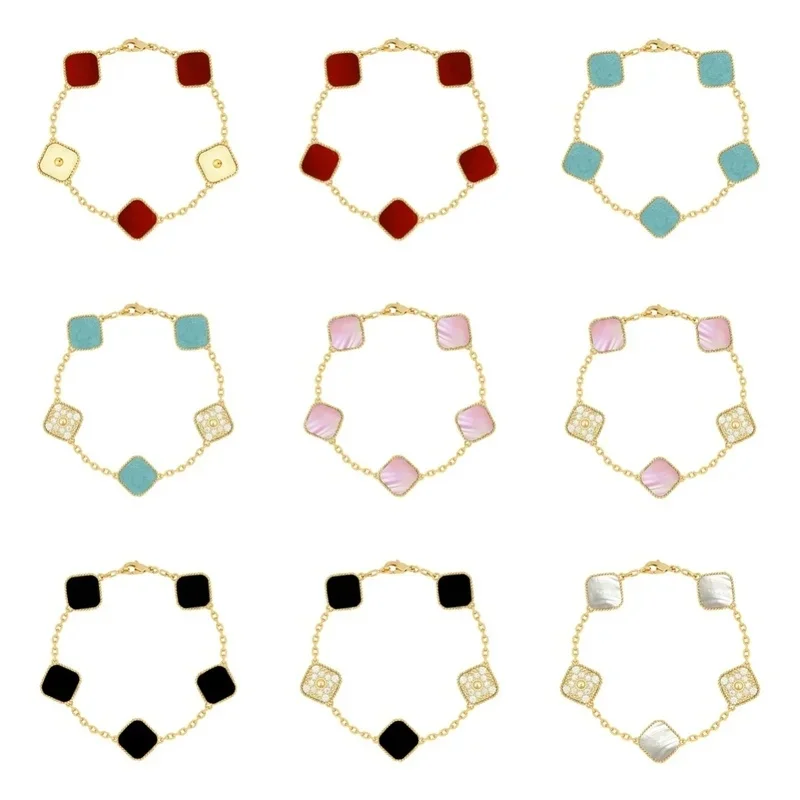New Hot-Selling High-Quality 925 Silver Clover Bracelet Fashion Jewelry Shell Enamel Gold Plating Bracelet For Women and Man