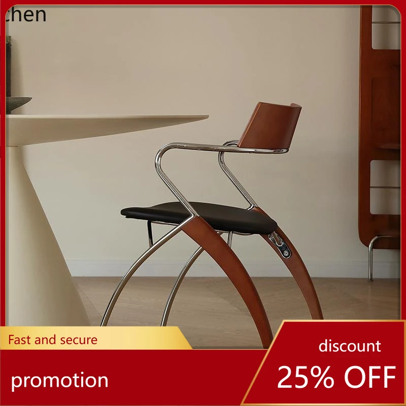 

HXL Chinese antique creative soft bag dining chair retro backrest book desk chair cafe with armchair