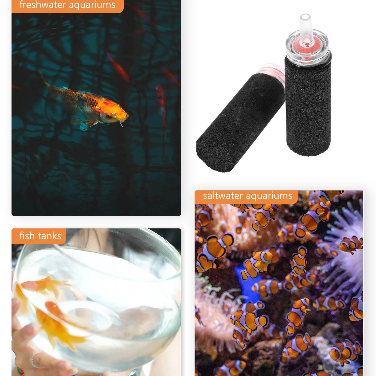 

4pcs Bubble Stone Fish Tank Air Fish Tank Oxygen Pumps Stones Valve Sandstone Diffuser Aquarium Pet Supplies