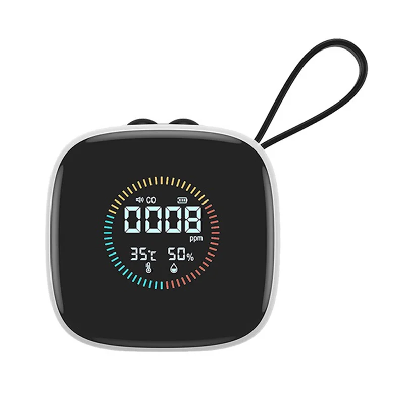 ABKQ-CO Detector Portable Carbon Monoxide Tester Multifunctional Air Quality Temperature Humidity Measuring Tool