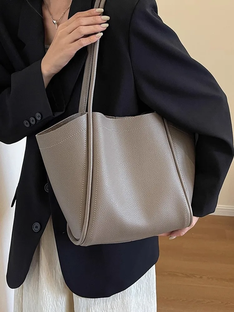 Vintage Women Shoulder bags PU Ladies Hand bag Casual big Tote Large capacity 2023 new Female Commuting handbag bolsa