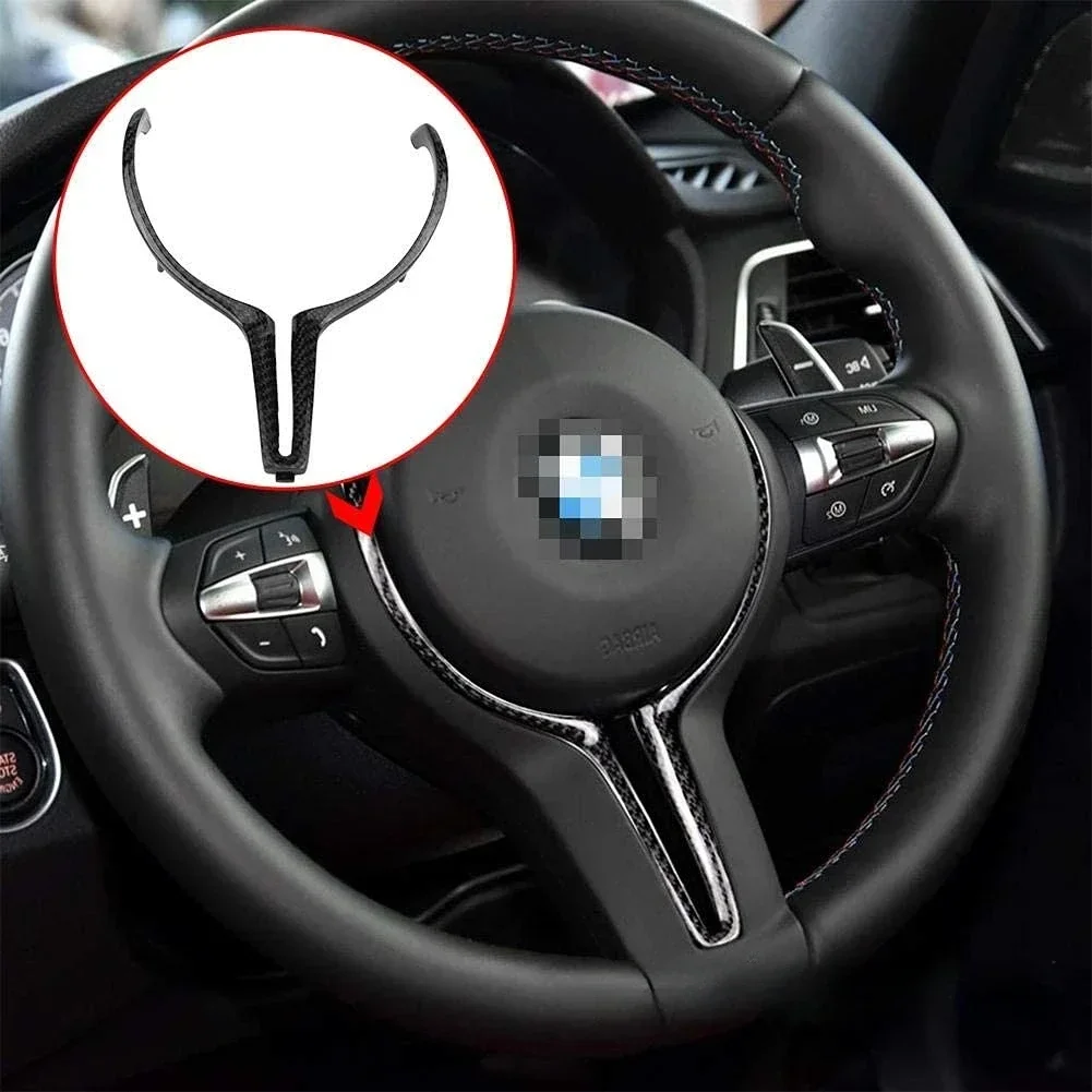 Carbon Fiber M Power Steering Wheel Trim Replacement M Sport Steering Wheel Covers for BMW M2 F87 M3 F80 M4 F82 M5 F10 M6 F06