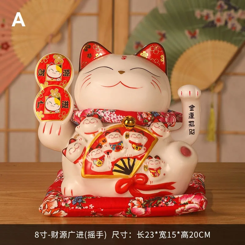

Ceramic Lucky Cat Waving Paw Shop Opening Ornament Creative Gift