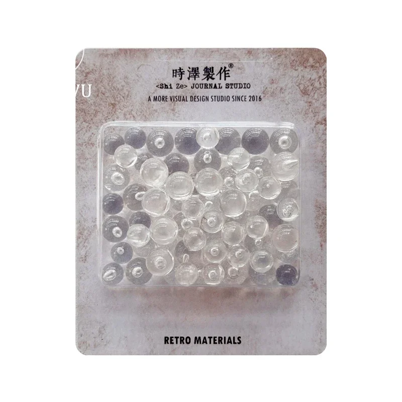 JIANWU Vintage โปร่งใสรอบบอลพลาสติกภูมิทัศน์วัสดุ Collage อุปกรณ์เสริม Creative DIY สมุดบันทึกสมุดภาพเครื่องเขียน