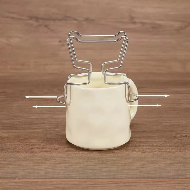 

Ear hanging coffee holder 304 stainless steel filter paper bag holder portable