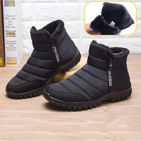 2025 inverno homens tornozelo bota de neve à prova dwaterproof água antiderrapante sapato para homem casual manter quente pelúcia plus size calçados casal chaussure homme