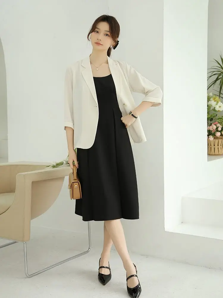 

Casual Woman Sacks Wide-sleeve Plain Ashes Sheen Fan Buttons-up Flared Knee-length Item Buckled Plus-size Texure