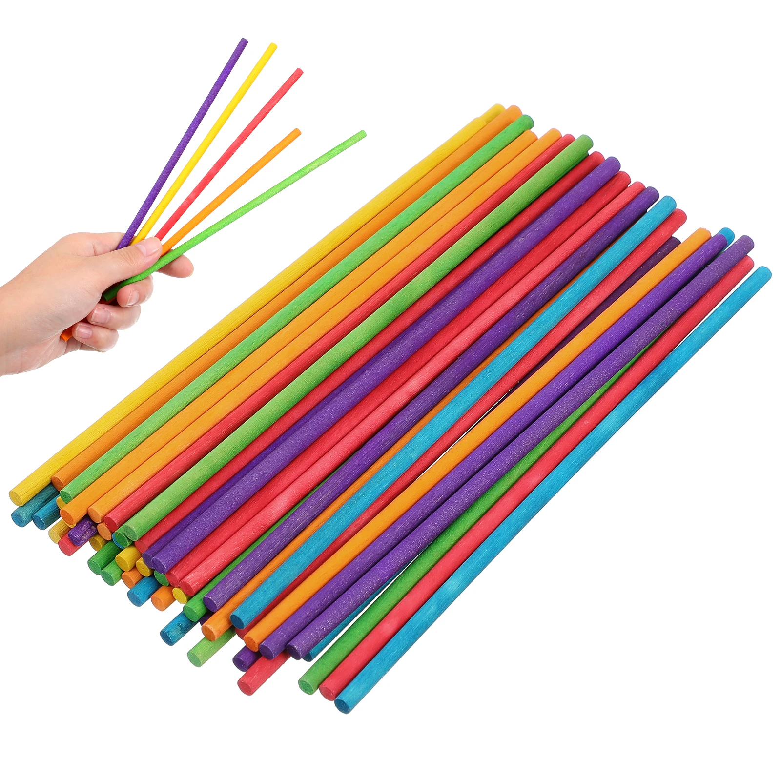 

50pcs Wooden Rhythm Sticks Set Colorful Music Beat Kid Child Tapping Instrument Beginner Safe Rounded Edges Gift for Kids