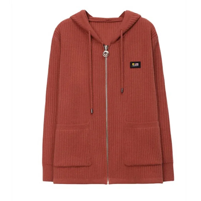 Women Hooded Knitted Cardigan Spring V935