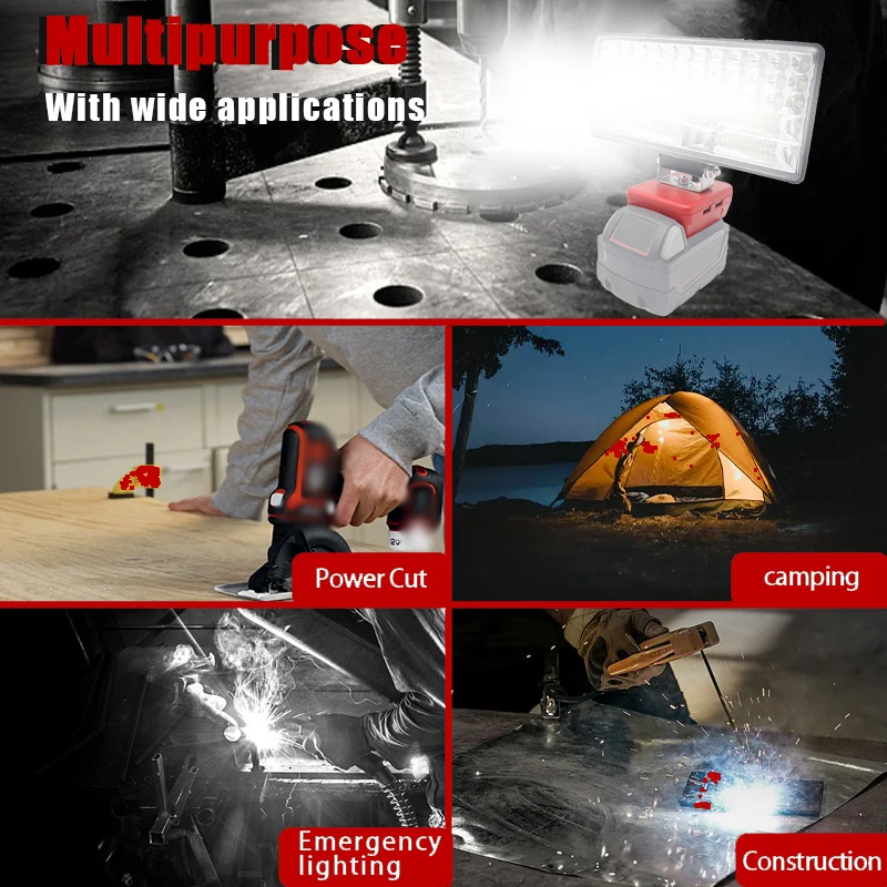 البطاريات غير متضمنة) ضوء عمل الفيضانات 84LED 5000LM لميلووكي LED 18 فولت m18 ضوء بطارية ليثيوم مع حماية الجهد المنخفض #4