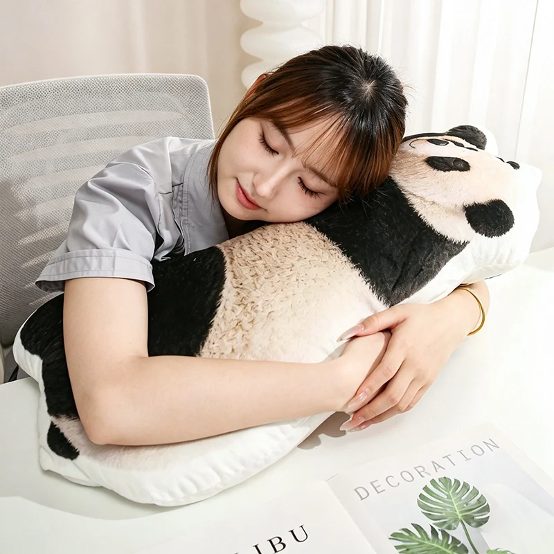Animal Body Pillow Polar Bear Giant Panda Choices 40 to 80cm Realistic Long Stuffed Cushion for Bedtime Hugging Companion