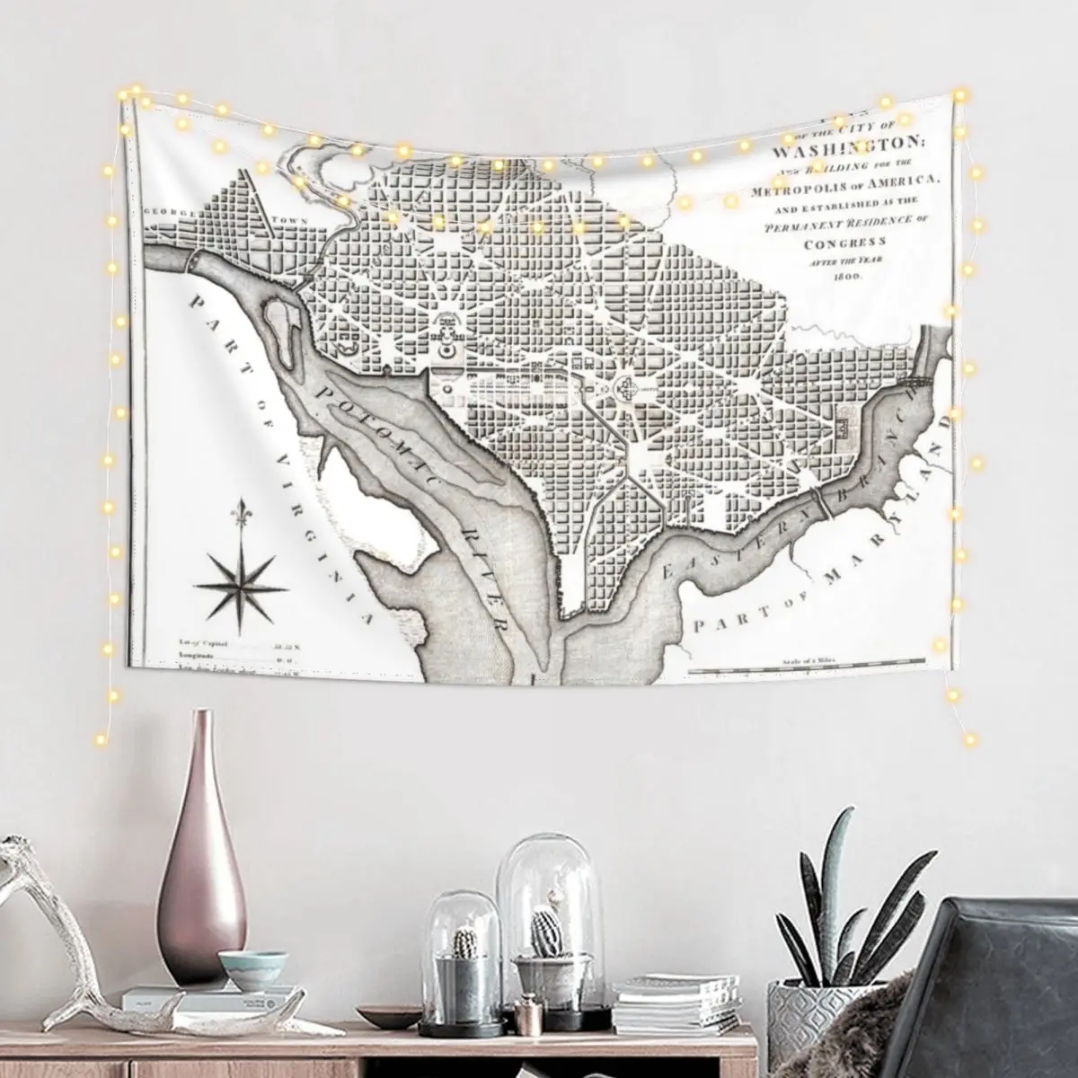 Washington-Washington DC-1800 Tapestry Wallpaper Bedroom Bedrooms Decor Japanese Room Decor Tapestry