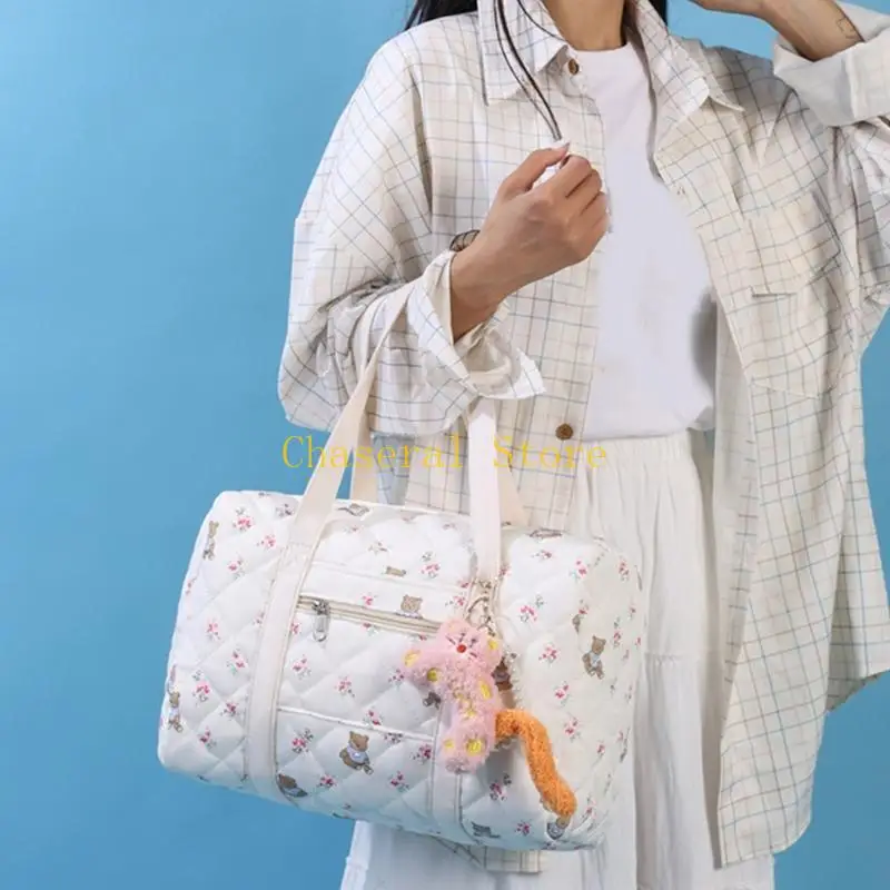 

E7CE Soft Splashproof Multiple Compartment Shoulder Bags Large Capacity Mom Bag