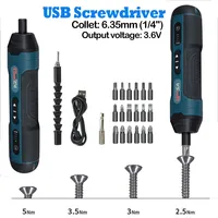3.6V Cordless Electric Screwdriver Rechargeable 1500mah Lithium Battery Mini Drill Power Tools Set Household Maintenance Repair