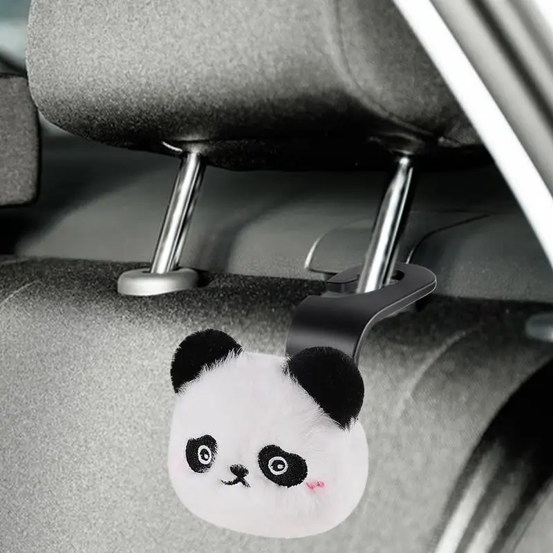 Hooks For Car Cute Panda Car Headrest Hook Multifunctional Headrest Hook For Car Garbage Bag Holder For Car Headrest Hook For