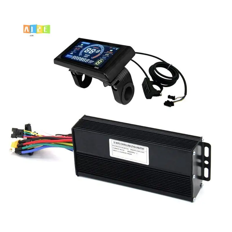 

A12E-36V 48V 52V Electric Cycle Controller Motor,Sine Wave Controller With S966 Color Display Planel For E-Mountain Scooter