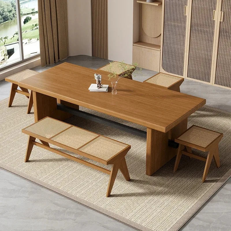 Universal Wooden Floor Table Oilproof European Luxury Modern Dining Table Living Room Design Juegos De Comedor Home Products