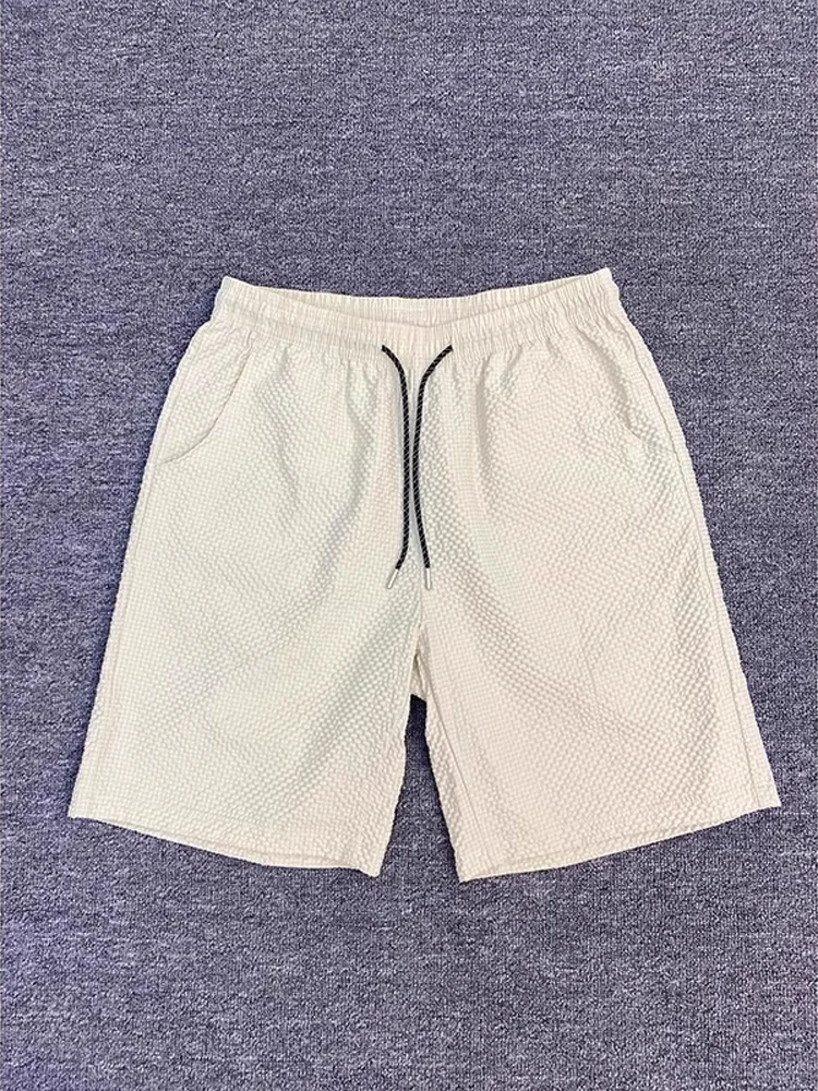 

Lightweight Breathable Fitn Bubble Cloth orts Men's Summer Casual Loose Fit Qui Dry Straight Leg Pants