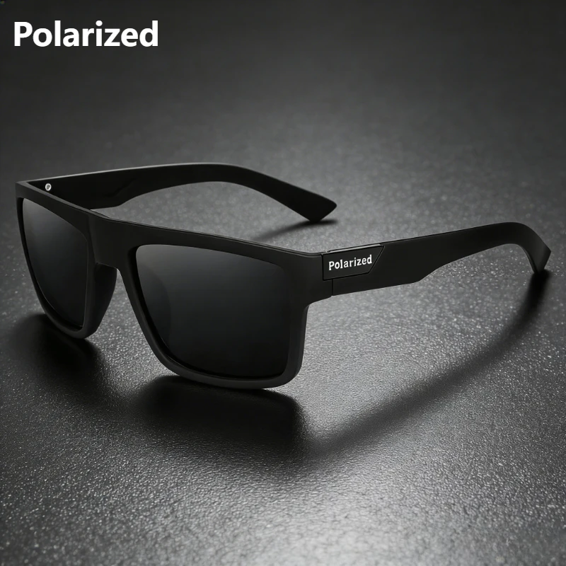 Modische Vintage Quadratische Polarisierte Sonnenbrille für Männer und Frauen, Luxus-Markendesigner Fahrer- und Anglerbrille, UV400-Schutz