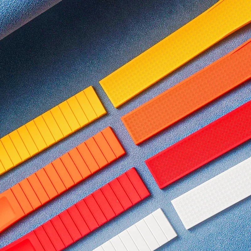 Tropical Pattern FKM CTS Fluororubber Watch Strap 20mm22mm Bands With Quick Release Butterfly Buckle Fit For most of Watches - Image 2