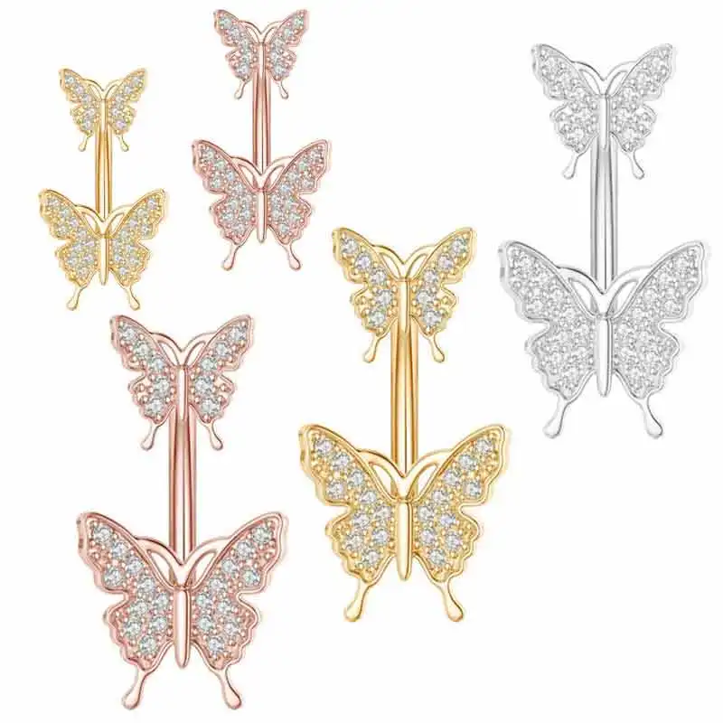 

Belly Buton Ring Surgical Stainless Steel Belly Button Rings for Women Dangle Belly Button Rings Butterfly Cubic Zirconia Body P