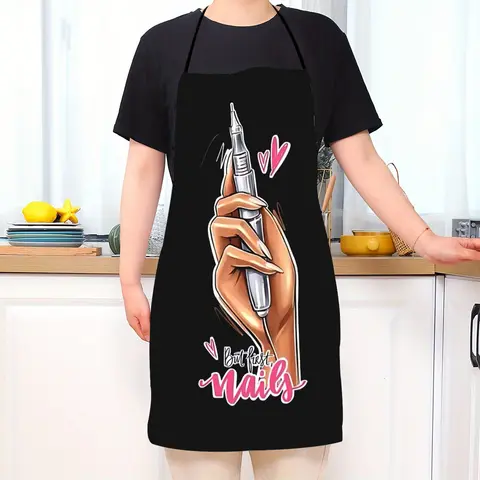 कस्टम बिब नेल पॉलिश मेरी शक्ति है एप्रन पुरुषों महिलाओं वयस्क शेफ खाना पकाने रसोई नेल पॉलिश टेबलियर भोजन चित्रकारी के लिए 8 best sales नाखून एप्रन - №6