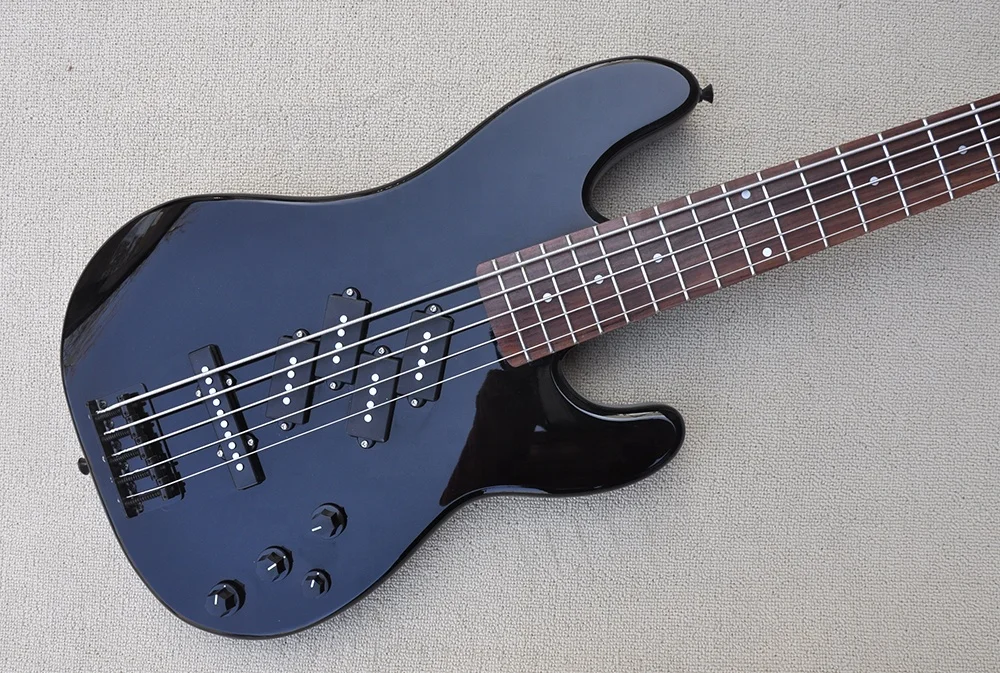 Flyoung Basswood Solid Body Bass 5 Strings Electric Bass Guitar Rosewood Fretboard Bass