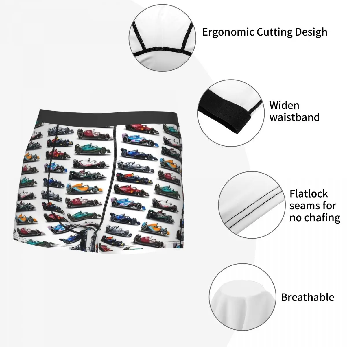 Boxer Underpants Shorts F1 All Cars 2022 Panties Men Soft Underwear for Homme Man Boyfriend Gifts