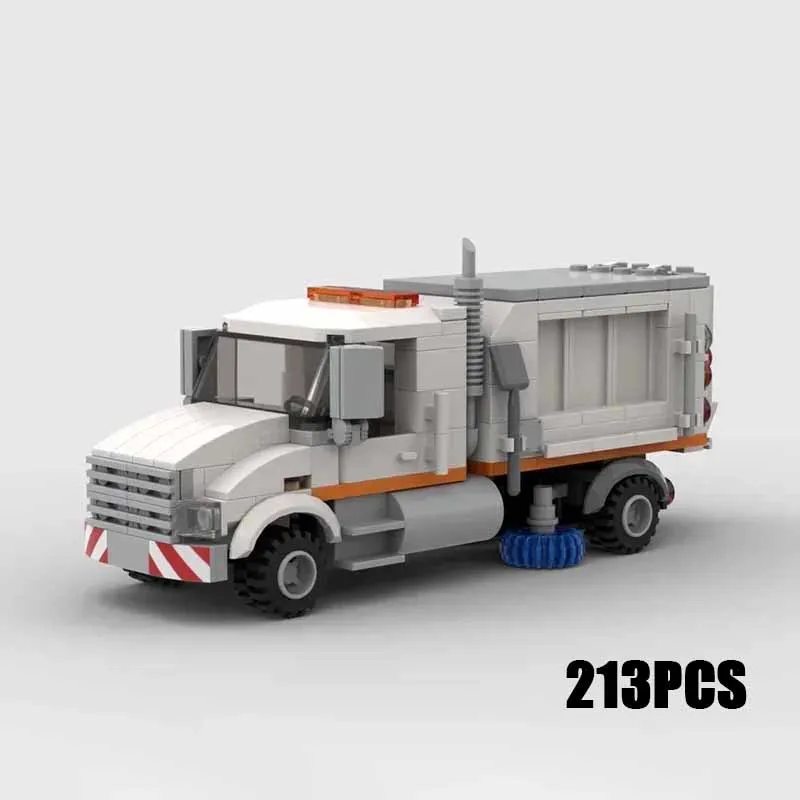 Urban Sanitation Series Moc Building  Brick Street Sweeper Model  Technology Blocks Gifts Toys For DIY  Assembly Gift Sets