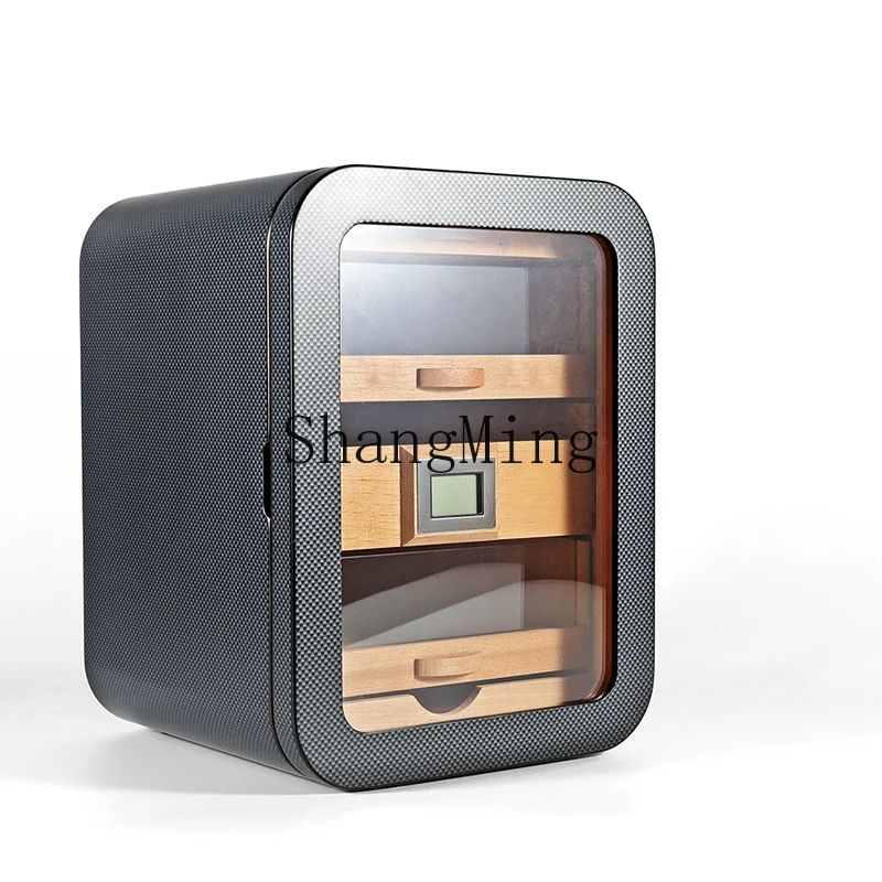 LXY-armario curvo para cigarros, Mini armario hidratante profesional pequeño de humedad constante, estante de capa de madera de cedro para el hogar