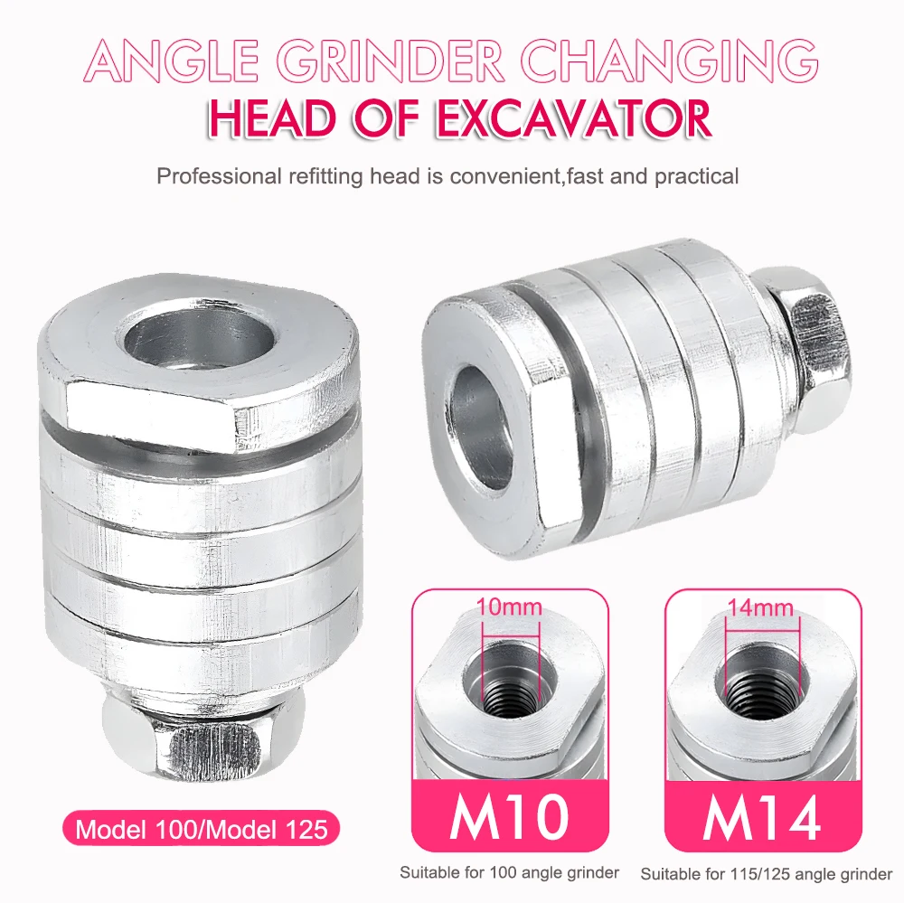 

M14 M10 Angle Grinder Adapter Grooving Machine Adapter Conversion Kit Suitable for 100/125 Angle Grinder