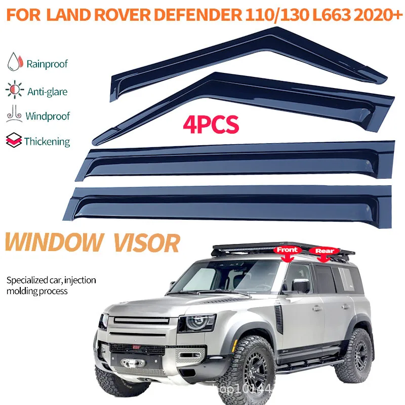 Pour Land Rover Defender 20-23 : Modification extérieure de la porte de barrage et du déflecteur de fenêtre latérale arc-en-ciel