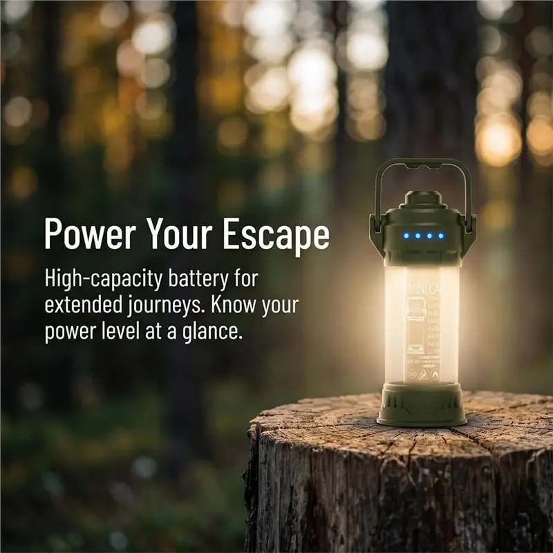 ABUG-USB Rechargeable LED 3 Colors 6 Modes 2-In-1 Camping Lantern Flashlight Portable Outdoor Emergency Light