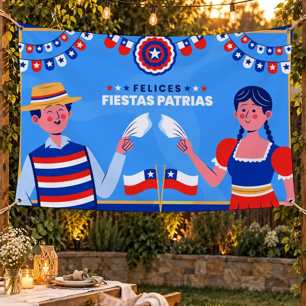 Septiembre Chile Festival Flags For Garden Party Living Room Home Wall Flag Bedroom Outdoor Decor