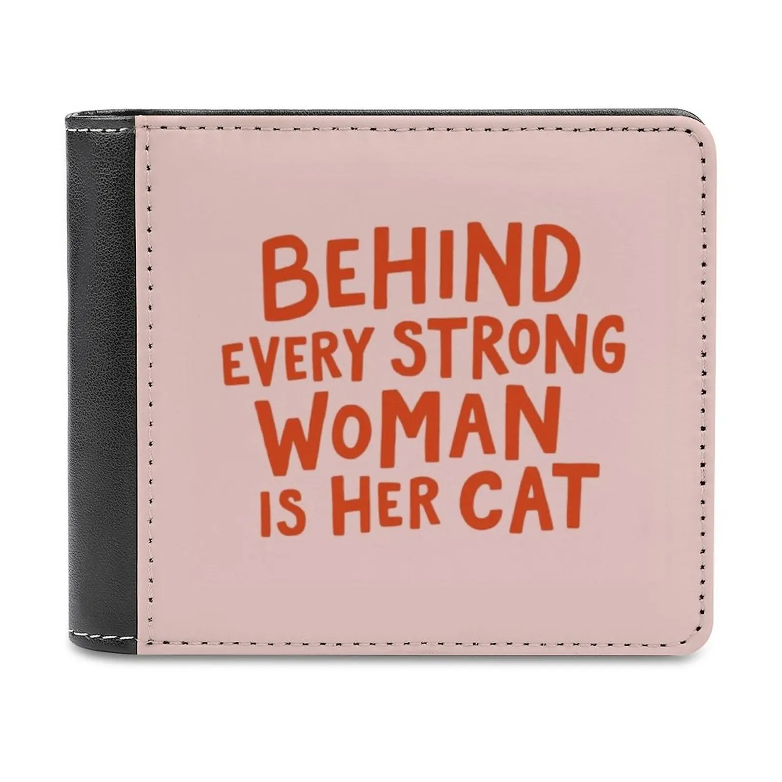 

Behind Every Strong Woman Leather Wallet Credit Card Holder Luxury Wallet Behind Every Strong Woman Is Her Cat Cat Cats Kitty