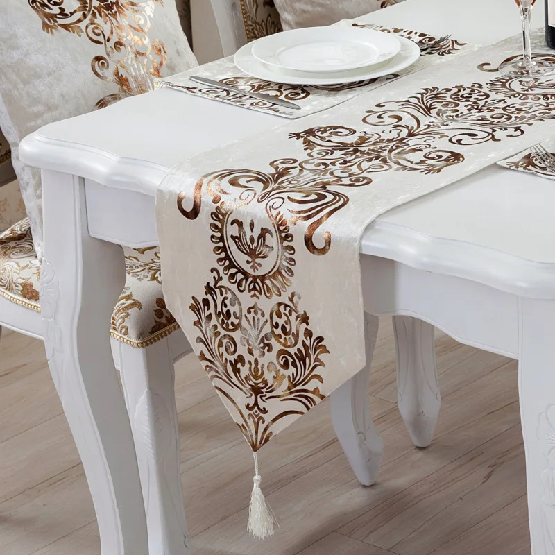 Modern fashion table runner tea table tv table shoes cabinet decoration gilding pleuche fabric table runner