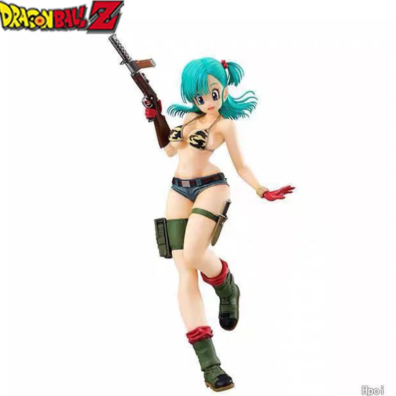 Figura de bola de Ragon Bulma figura de camuflaje Bulma modelo de acción lindo brillo Glamours Gk muñeca de habitación coleccionable 22cm juguetes de decoración