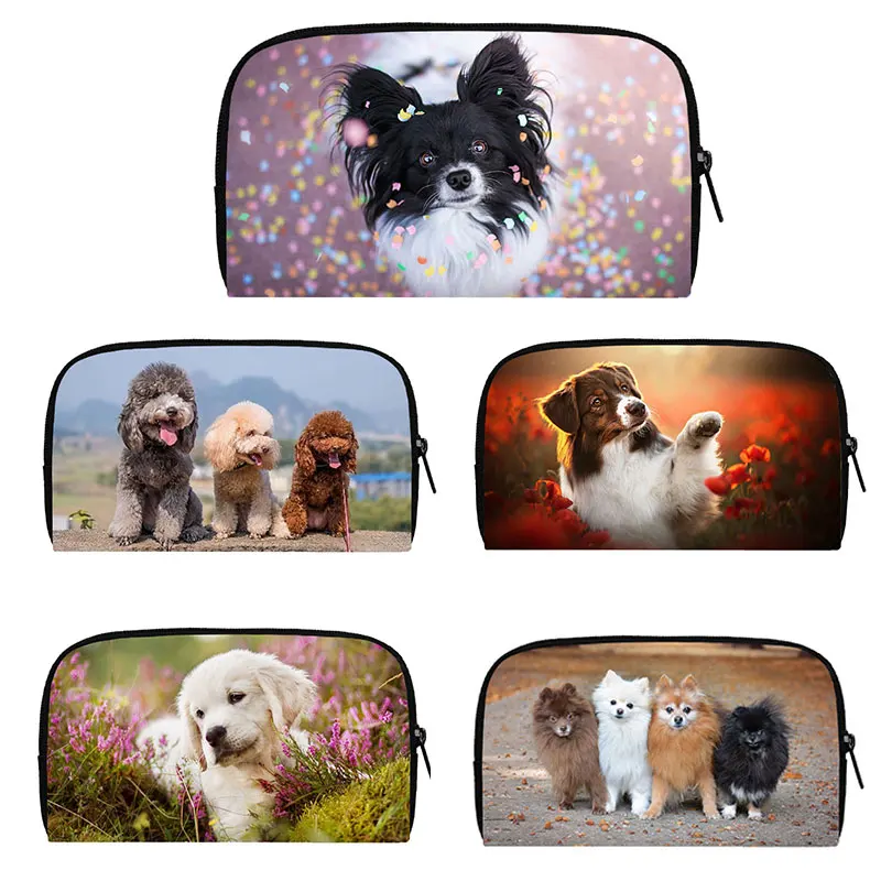 Cute Bomei Golden Hair Teddy Wallet Puppy Spaniels Women Credit Card Earphone Holder Coin Money Bag Purse Casual Long Wallets