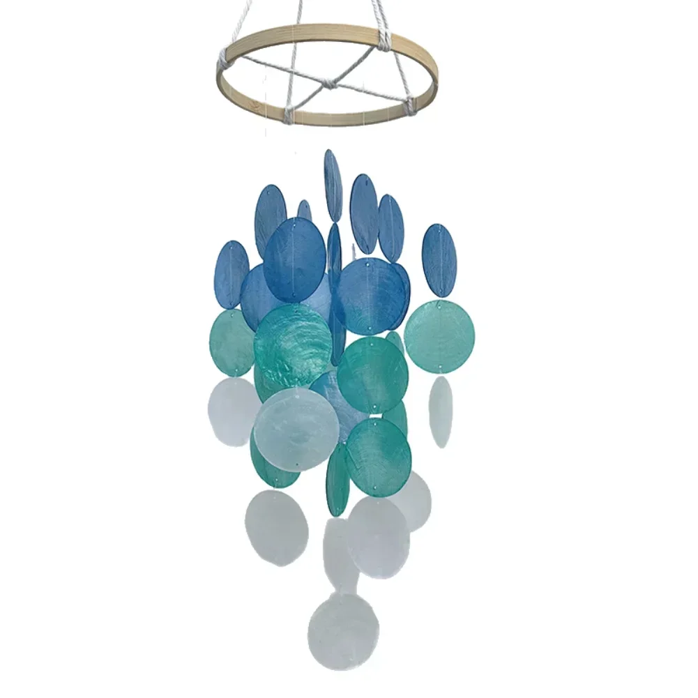 Handmade Bohemian Shell Wind Chime With Pearlescent Accents For Relaxation And Harmony In Gardens Patios And Indoor Spaces