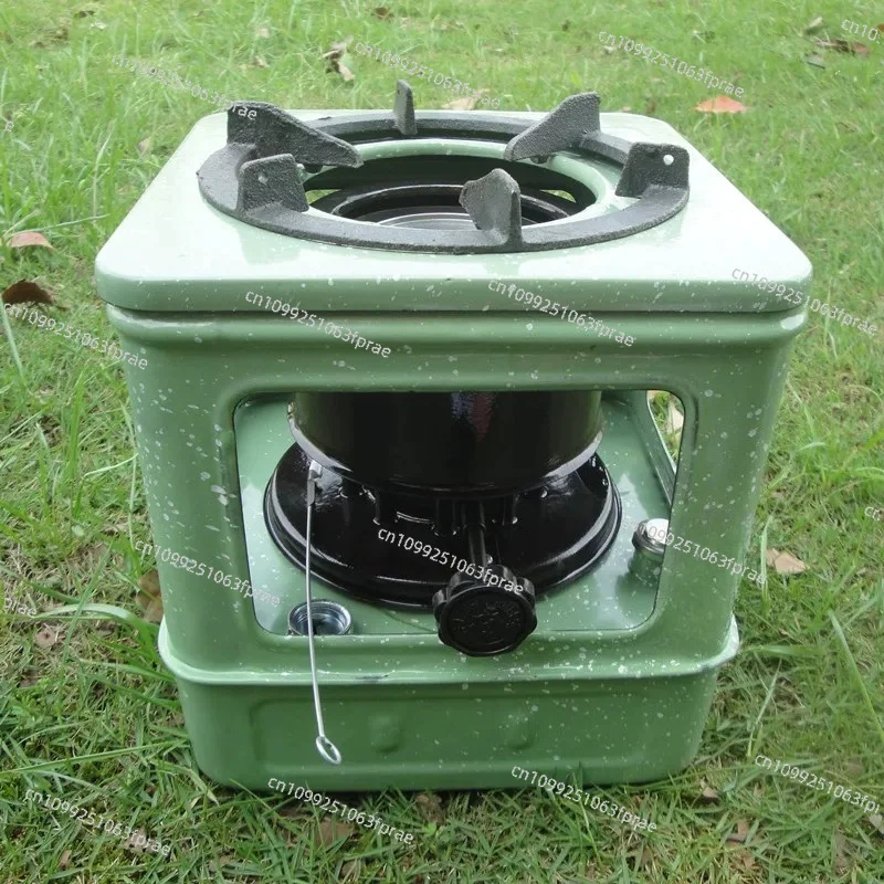641 Integrated Stove With 10 Burner Cores Portable Outdoor Picnic Cooker For 3-5 People Household Camping Use