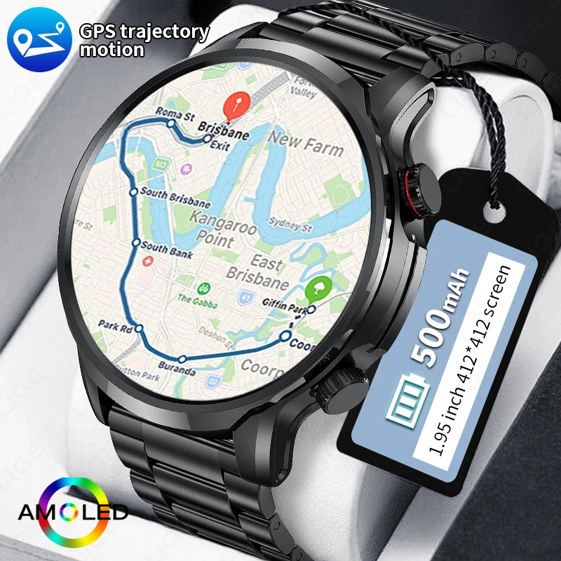 

LIGE Новые спортивные GPS-трекеры Смарт-часы Мужские Bluetooth-вызовы Мужские умные часы Открытый фитнес Водонепроницаемый монитор здоровья Смарт-часы