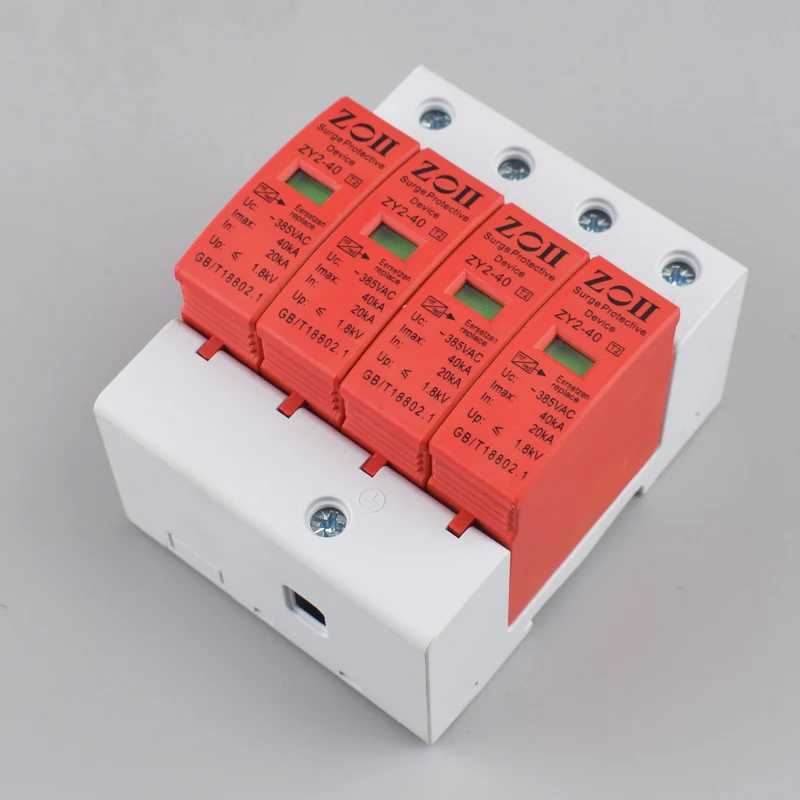 AC SPD 1P+N 3P+N 2P 4P 20KA~40KA C ~385VAC House Surge Protector protection Protective Low-voltage Arrester Device