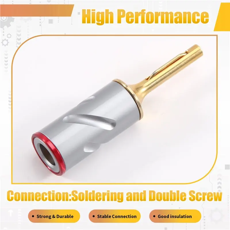 T31C-For Speaker Cable Banana Plug 24K Gold Plated/Rhodium Plated Pure Copper Banana Connector