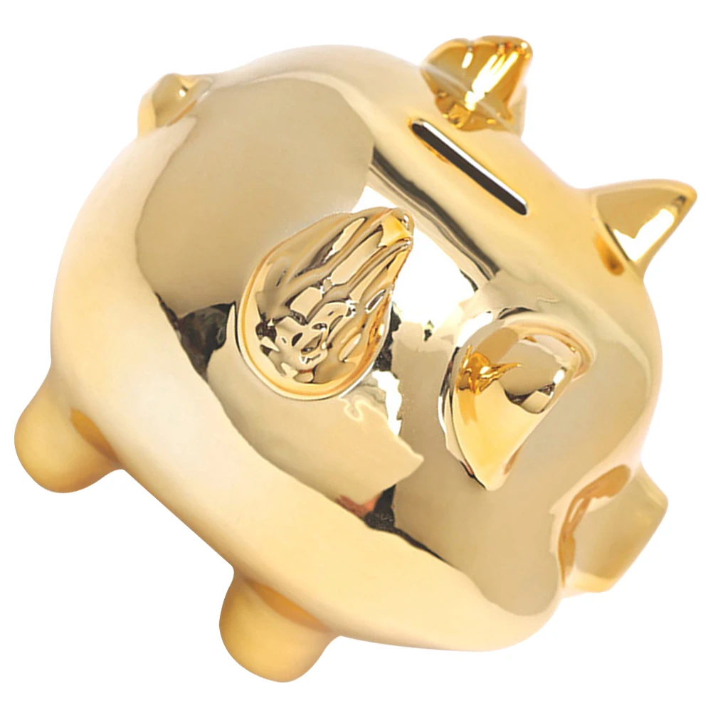 

Pig Shaped Ceramic Piggy Bank Compact Coin Storage Jar for Home Office Desktop Adorable Design Savings Box Gift Idea