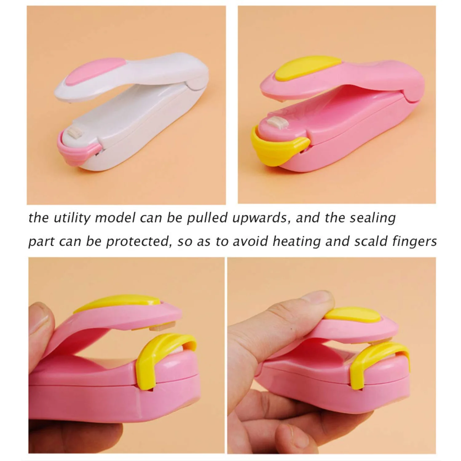 CHRISLZ 4 ชิ้น Mini เครื่องซีลแบบพกพาถุงขนมความร้อนเครื่องซีลมือกดเครื่องซีลสําหรับถุงพลาสติก Food Saver