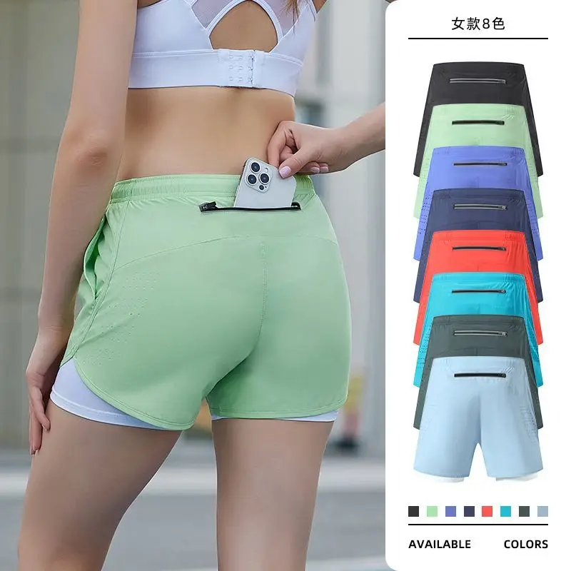 Open Crotch Summer Outdoor Sex Running Shorts Female Horse 2 in 1 Pants Skirt Yoga Fitness Sports Jogger Sweatpants Short Erotic