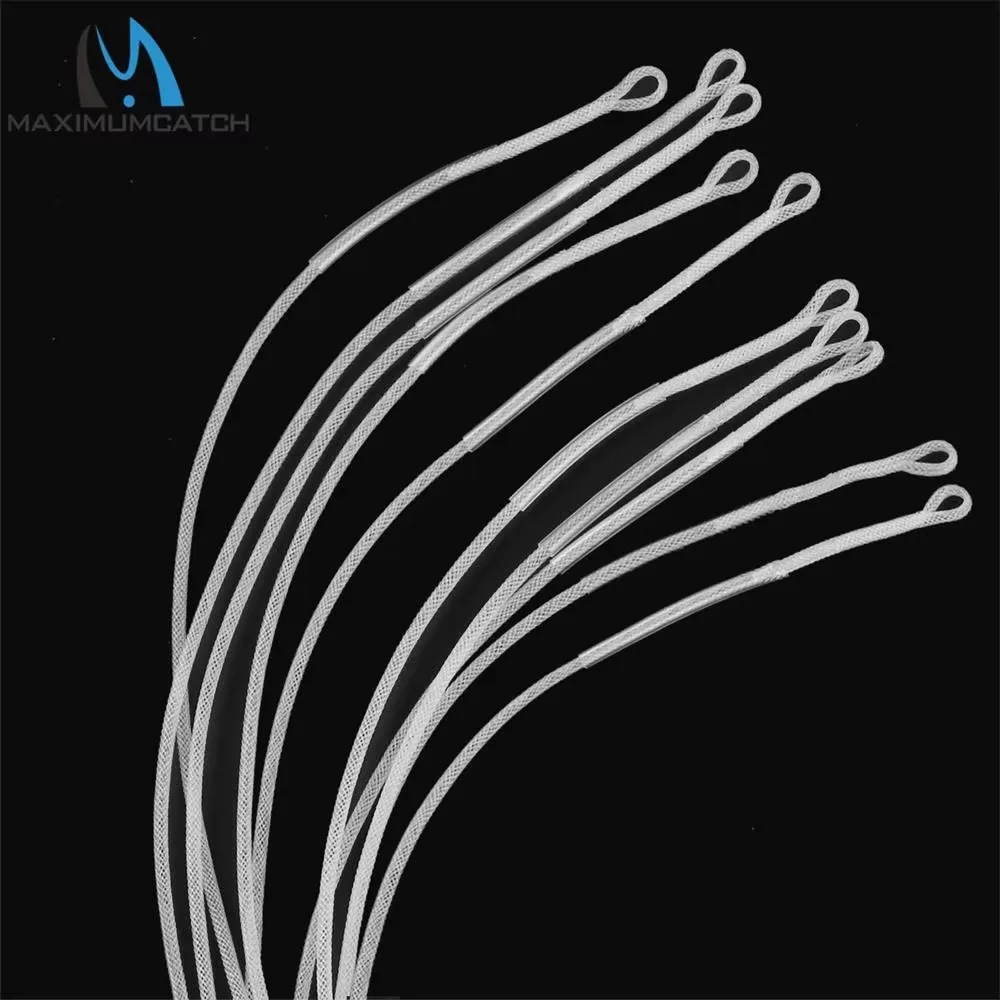 MAXCATCH 50pc Braided Fly Line Loop Connectors 30/50LB Nylon Leader Loops 17cm Multicolor Fly Fishing Line Connector Accessories