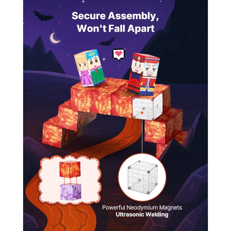 Magnetische Blöcke 150-teilig Dark Castle Set STEM Montessori Sinnesspielzeug