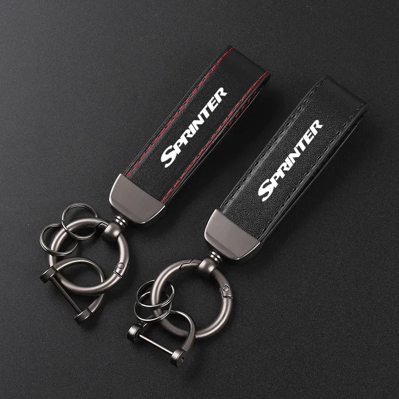 Deluxe Leather Keychain with Car Badge Keychain Pendant For Mercedes Benz SPRINTER